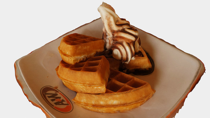 Waffle A&W (raw model) - #foodscanchallenge 3D Model