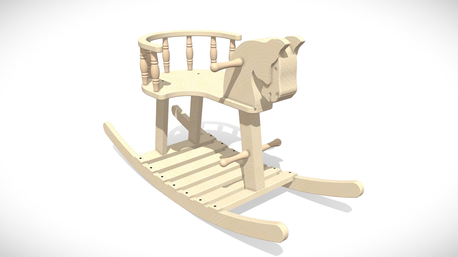 Wooden Rocking Horse - 3D model by İhsan Yiğit Demirel (@yigit_demirel ...