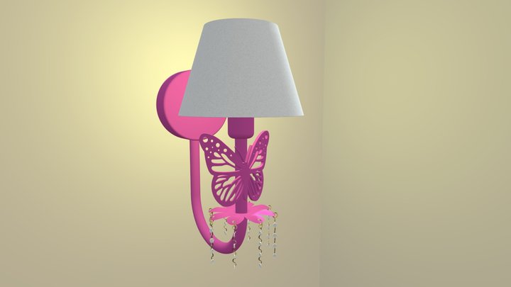 Kids room butterfly wall lamp 3D Model