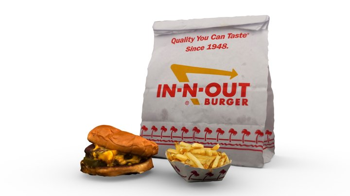 In-N-Out Burger + Fries Meal Scan 3D Model