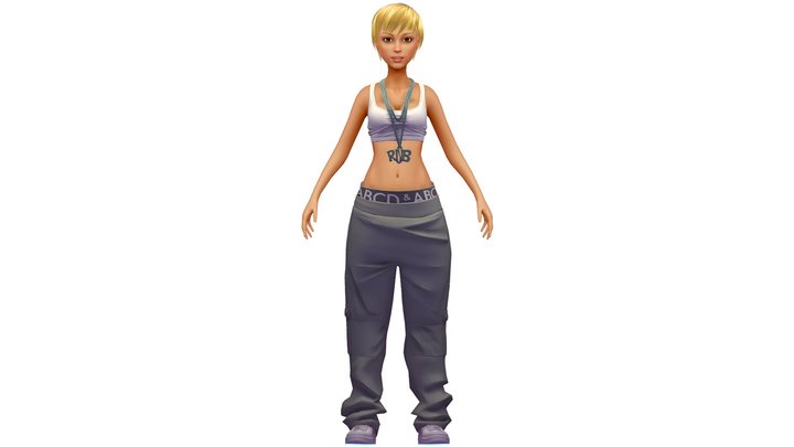 Cartoon High Poly Subdivision HipHop Avatar 3D Model