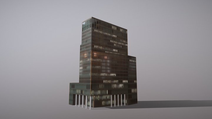 Hamburg Buiding Hotelhochhaus Empire 3D Model