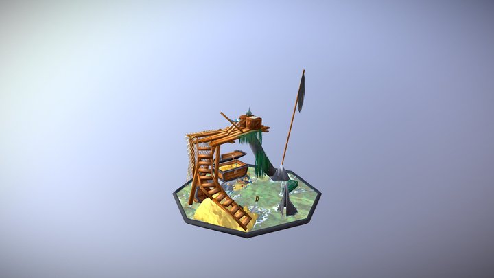Low Poly Pirate Treasure 3D Model