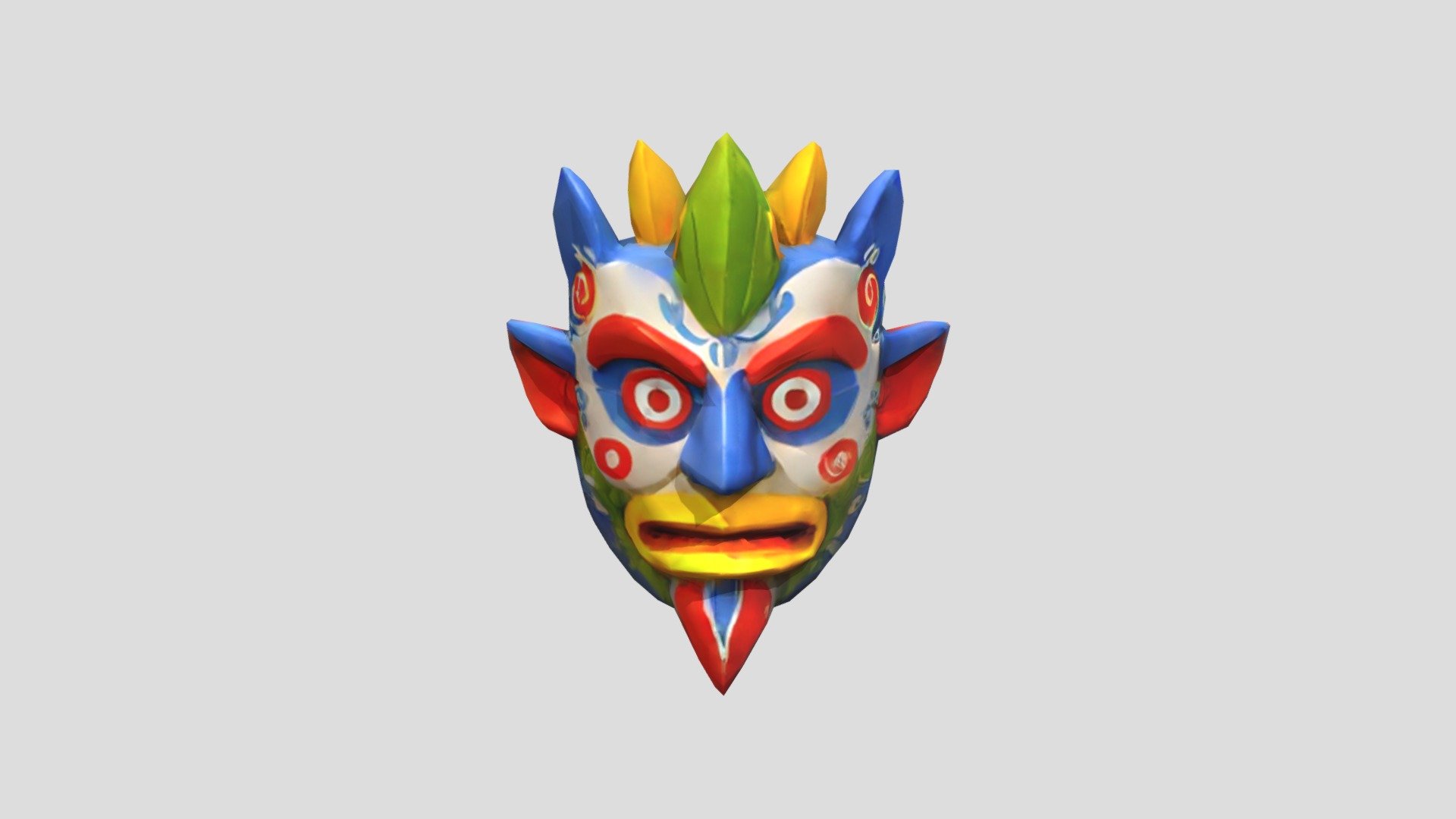 A Colorful Mask With Red Eyes Blue Nose Yellow Download Free 3d Model By Klrxyz 611f7e3