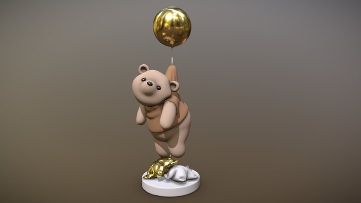 Cute Teddy Bear 3D Model