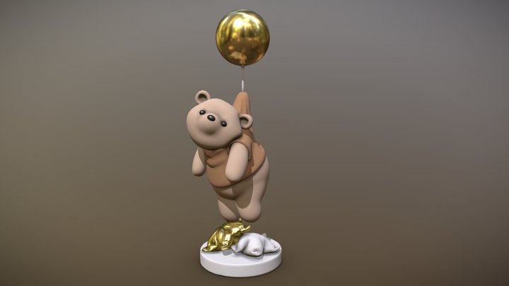 Cute Teddy Bear 3D Model