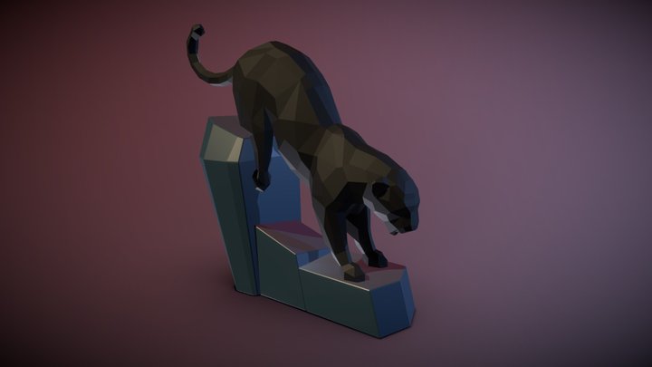 low poly leopard 3D Model