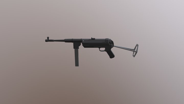 MP-40 Low Poly 3D Model