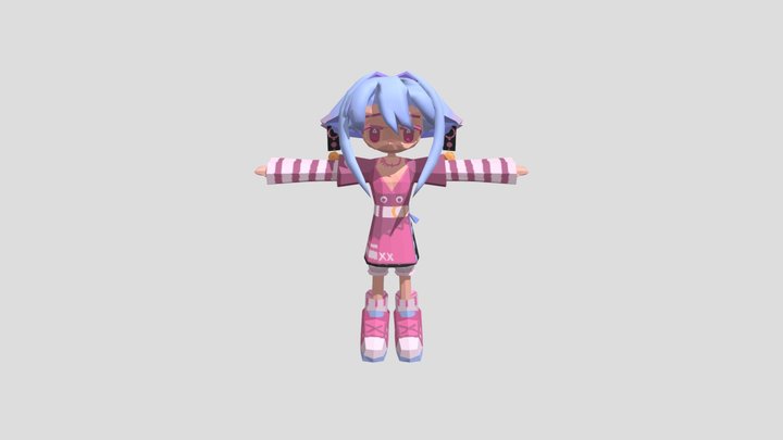 Cute Character Misaki 3D Model