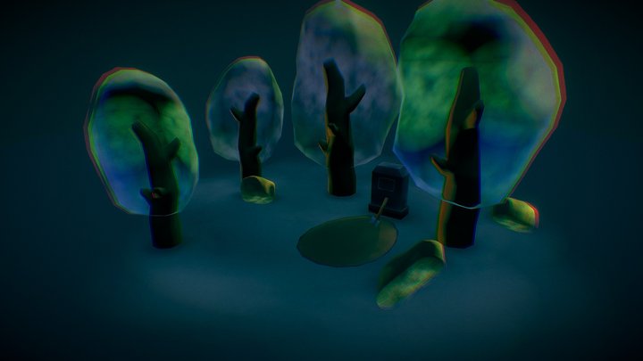 Cartoon Cemetery 3D Model