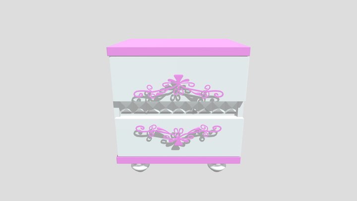 Drawer - White and Pink 3D Model
