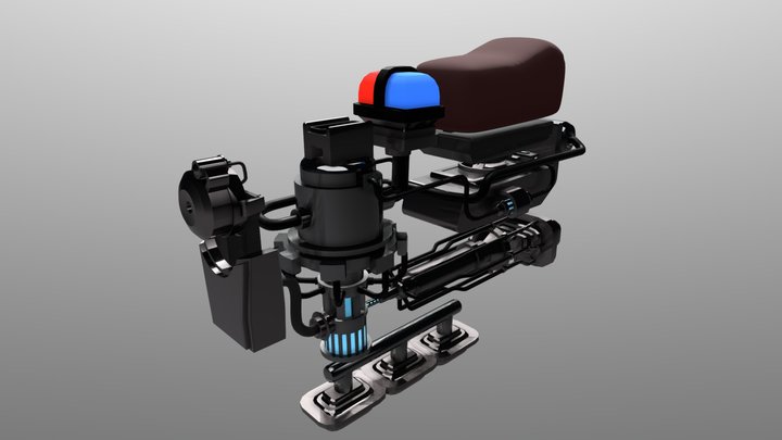 Police hoverbike - Engine 3D Model