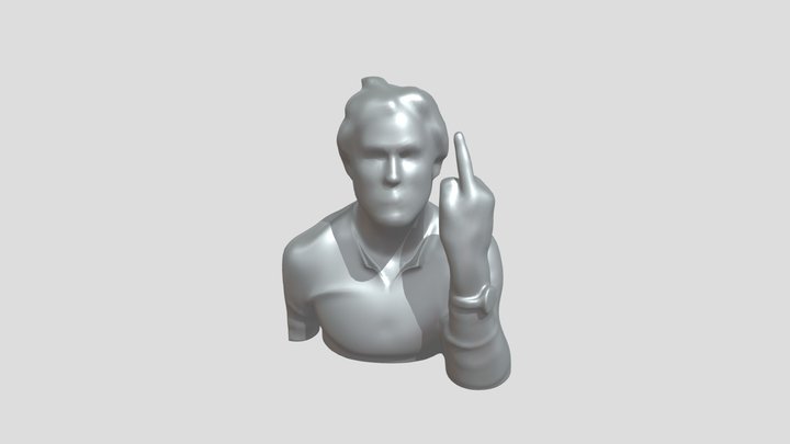 man showing middle finger 3D Model