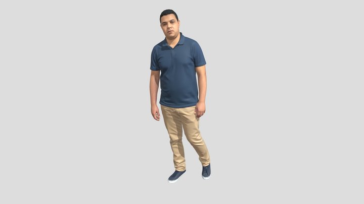 Casual Portrait In Navy Polo And Khaki Pants