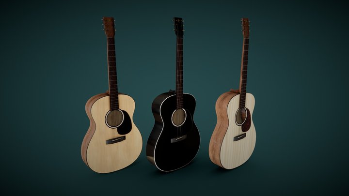 Acoustic Guitars 3D Model