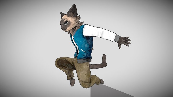 Action Cat 3D Model