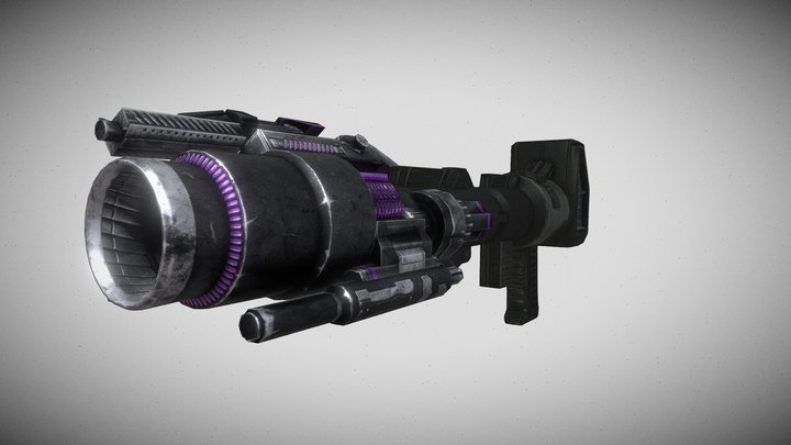 Laser gun purple 3D Model