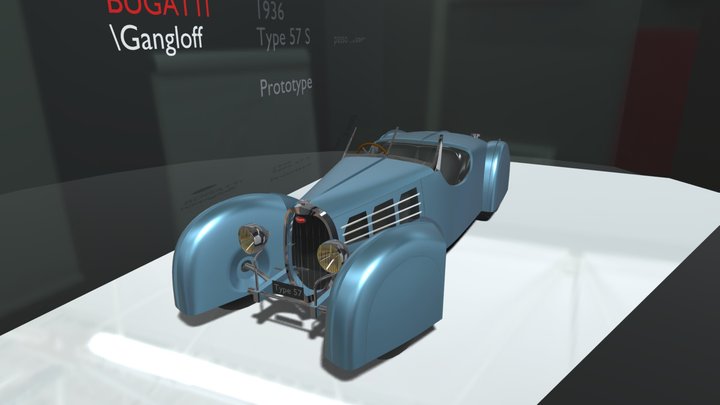 1936 BUGATTI Type 57 S Roadster 3D Model