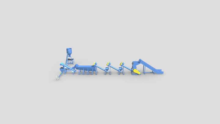 เครื่องรีไซเคิลพลาสติก  ระบบอัตโนมัติ 3D Model