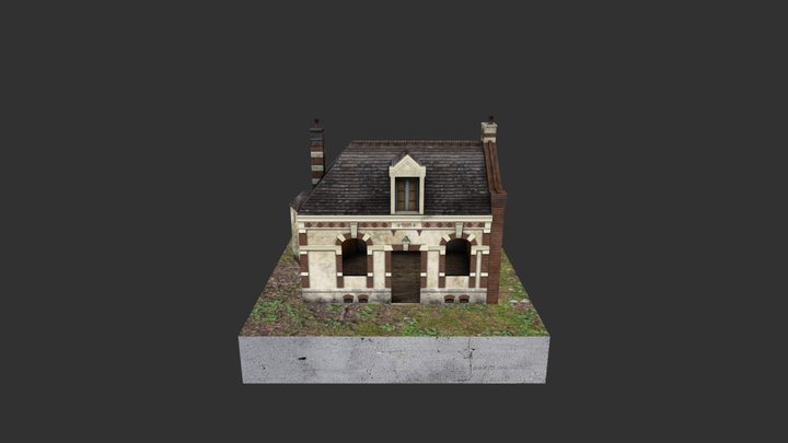 Small house in Bénouville for Pegasus Bridge map 3D Model