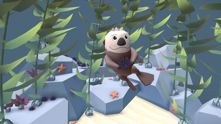 Kelp Forests With and Without Sea Otters 3D Model