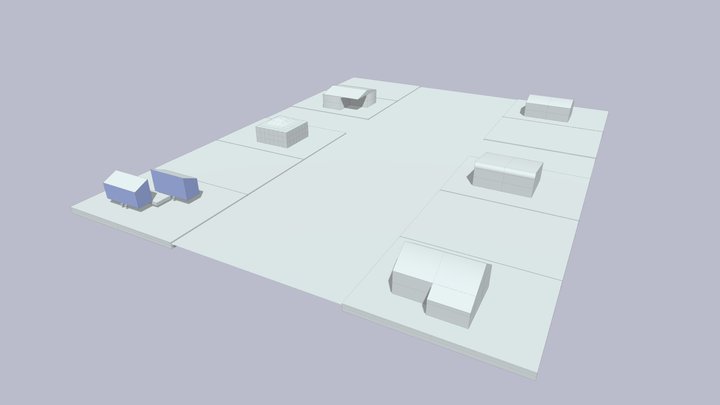 ZVWO tinyhouses 2 rijen 3D Model