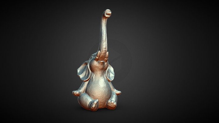 Elephant Yoga Meditation Chain Holder 3D Model