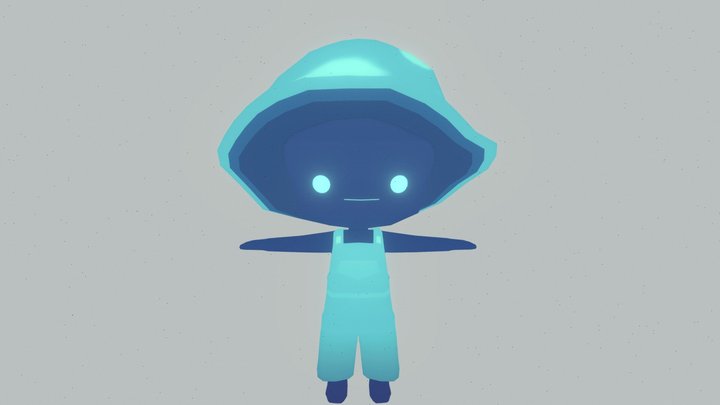 Mushroom Character Low Poly 3D Model