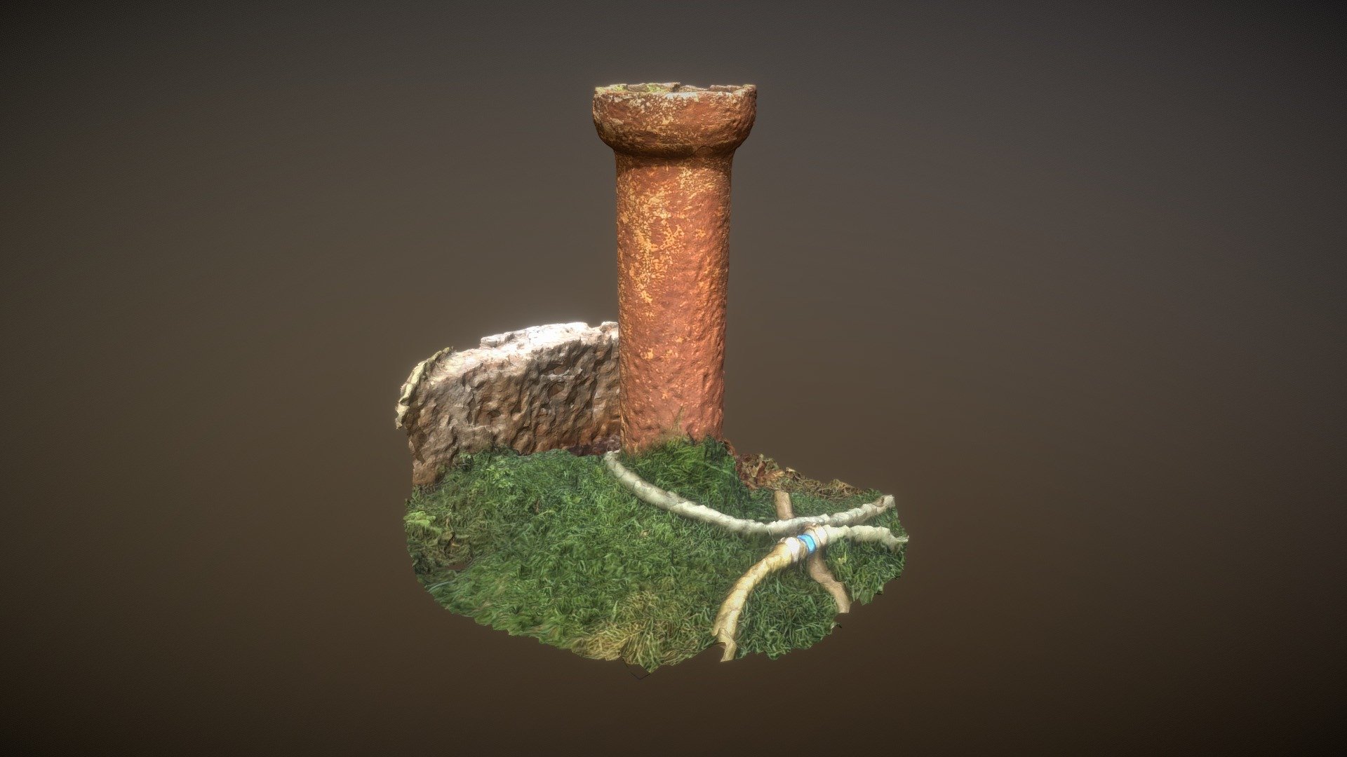 Photo-scanned Flower Pot