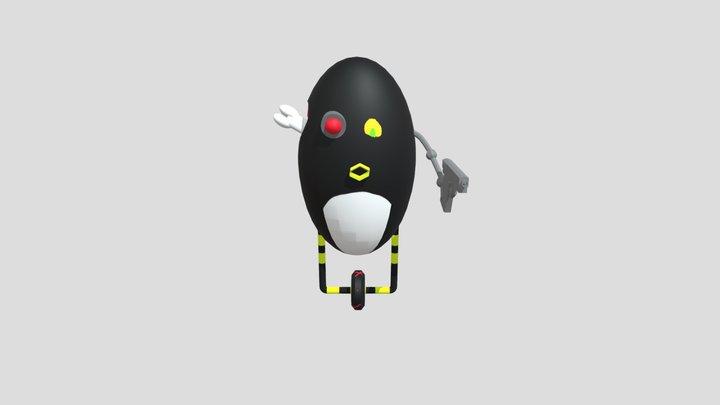 Crazy The Penguin 3D Model