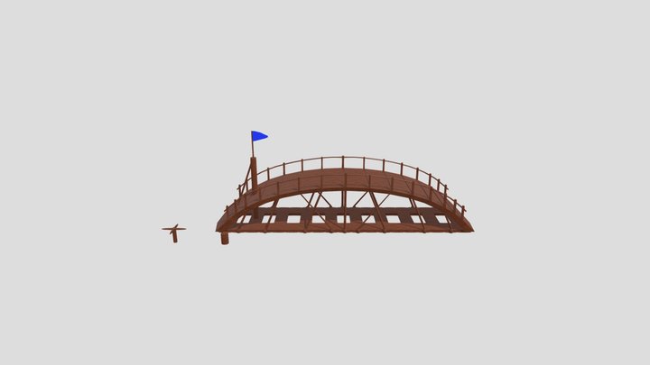 Lowpoly Da Vinci Swing Bridge 3D Model
