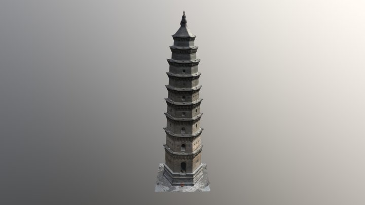Wuying Pagoda with 8K Texture 3D Model