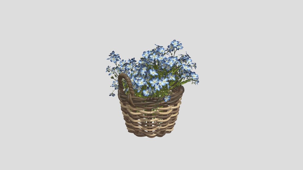 White Wildflowers In Wicker Basket