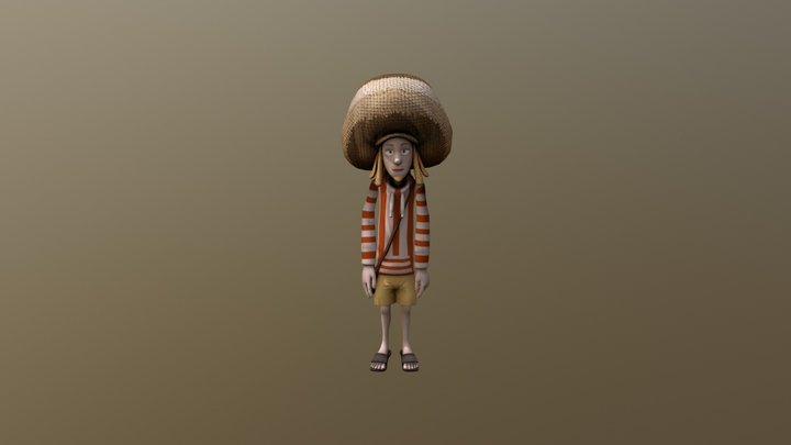 a boy waving 3D Model