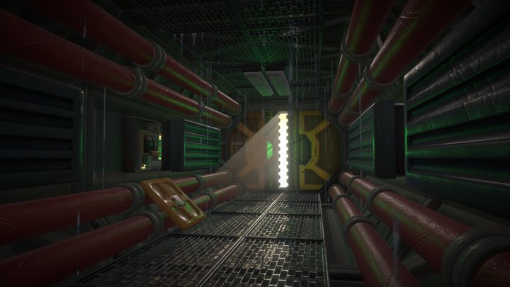 Scifi corridor 3D Model