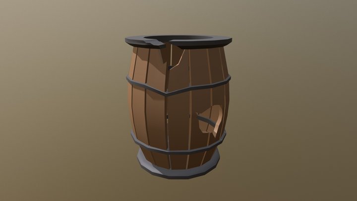 Low Poly Barrel Assets - Barrel Varaint 2 of 3 3D Model