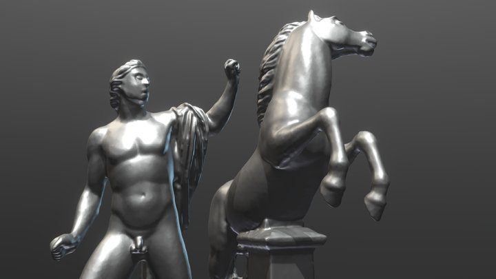 Dioscuri on the portico (for 3D print) 3D Model