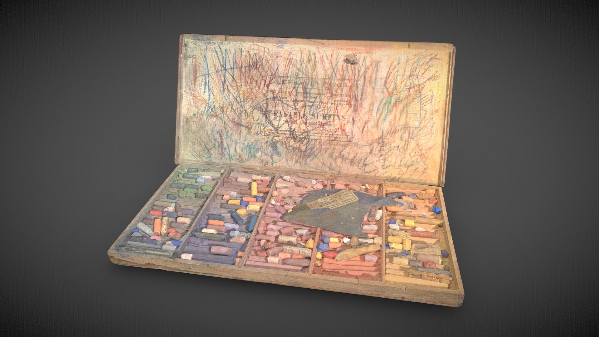 Boîte à pastels de l'artiste André Herviault Download Free 3D model