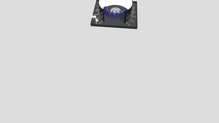 Wall Render 8 People 3D Model
