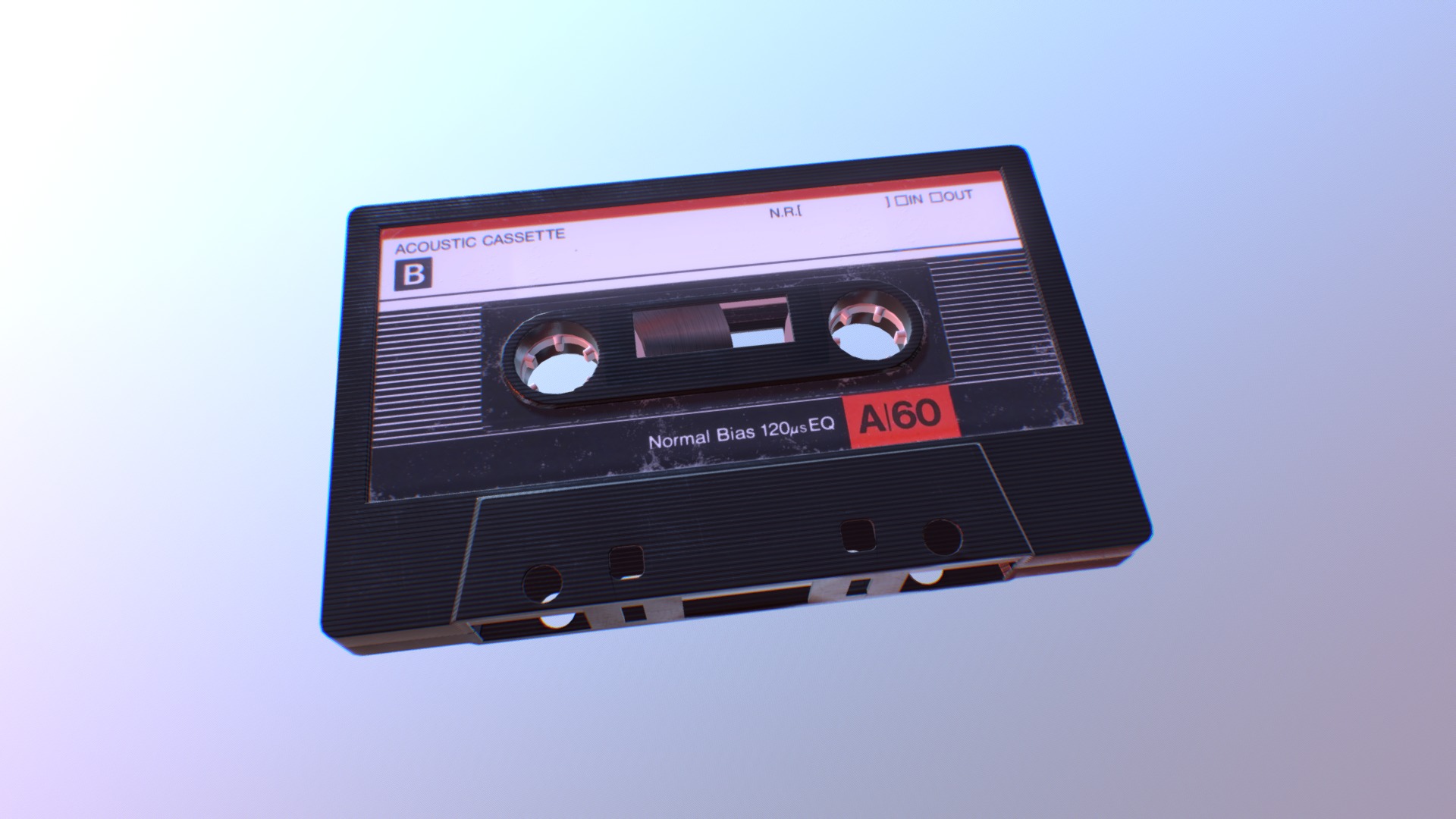 3D model Cassette Tape - This is a 3D model of the Cassette Tape. The 3D model is about a black cassette tape.