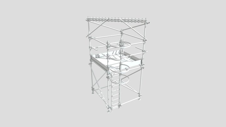 Projeto Exemplo - Andaime com Pau de Carga 3D Model