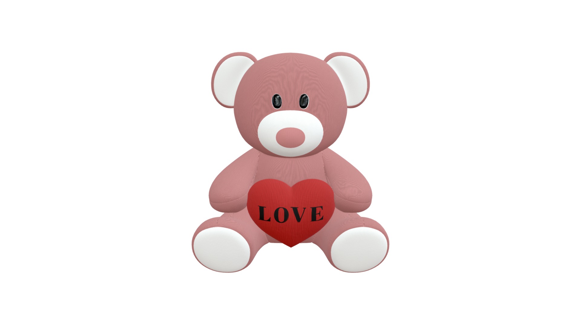 3D model Bear teddy plush toy with heart