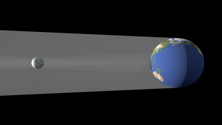 Gerhana Matahari Cincin 3D Model