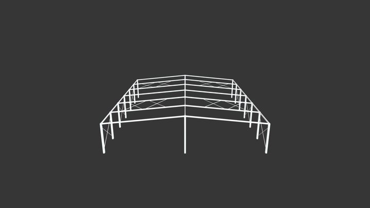 Example of metal building without details 3D Model