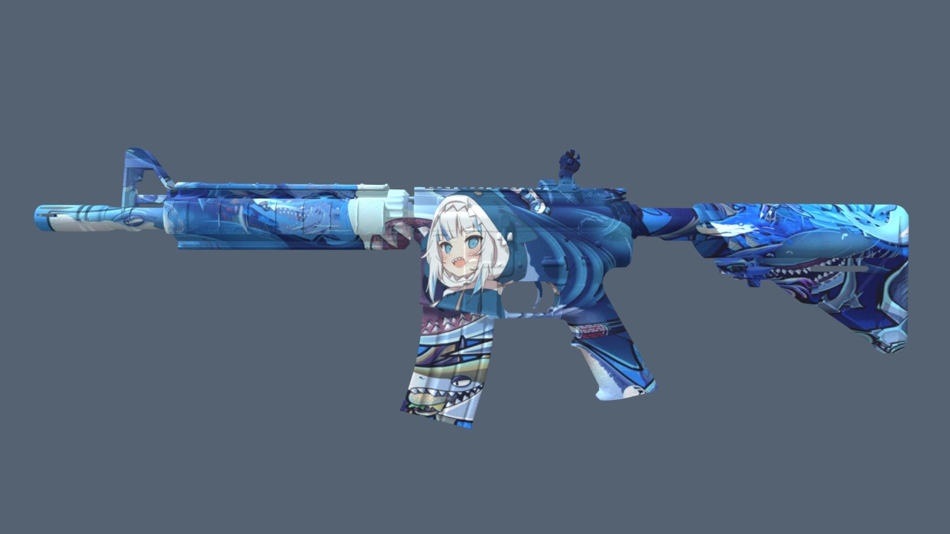 M4A4 Gawr Gura Edition - 3D model by kyoukoefx (@kyoukoefx) [614e47b