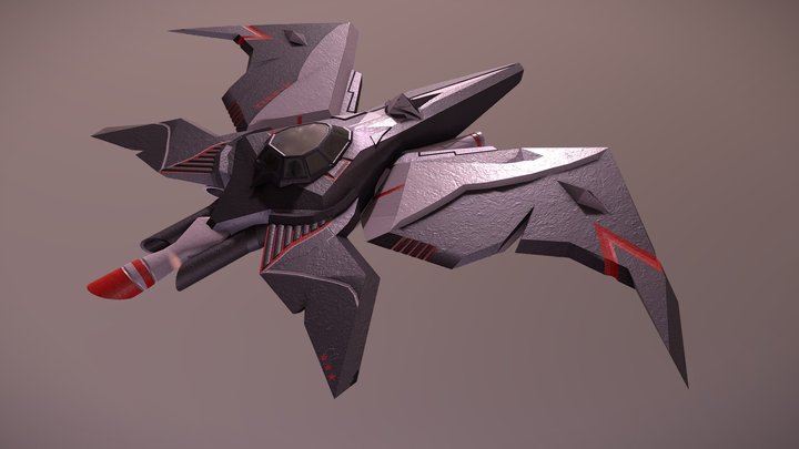Final Ship Model - Mars Racing Game 3D Model