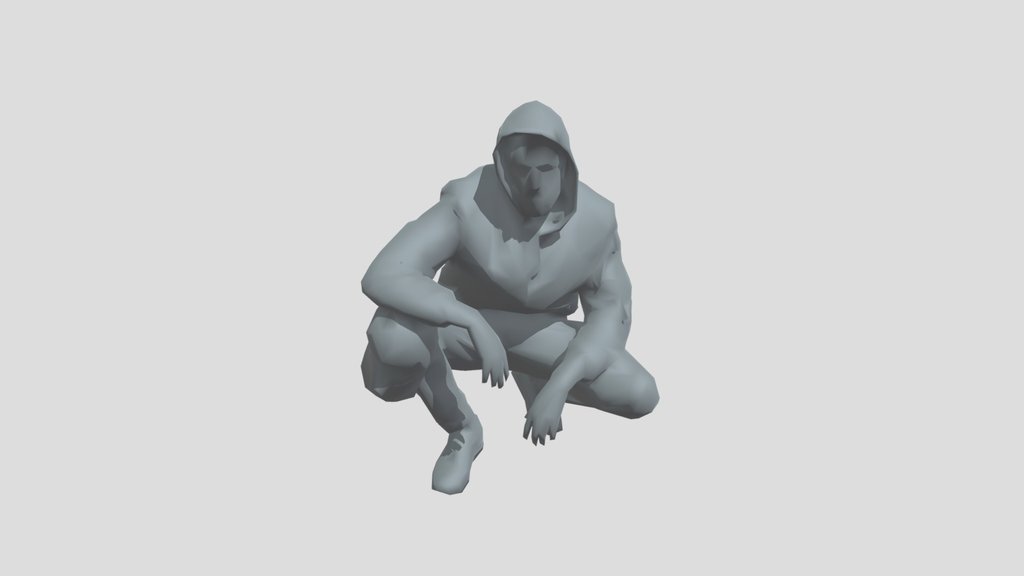 Lowpoly Squatting Guy