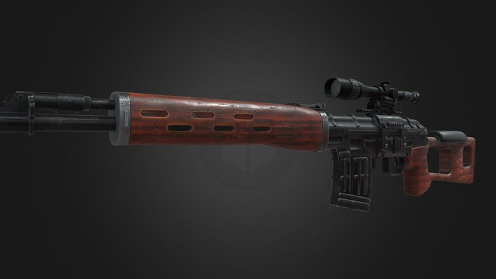 DRAGUNOV AAA Game Ready PBR Low-poly 3D model 3D Model