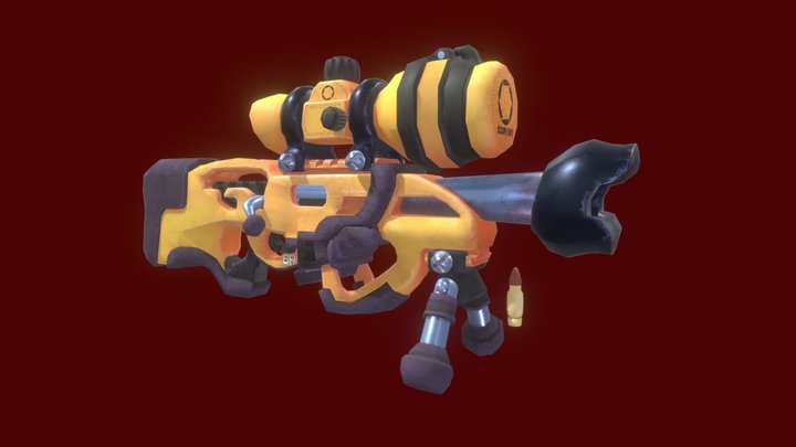 Stylized Sniper RST-24 (Rigged & Lowpoly) 3D Model
