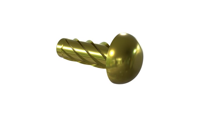 Type U | Hammer Drive Screws | Electro Brass 3D Model